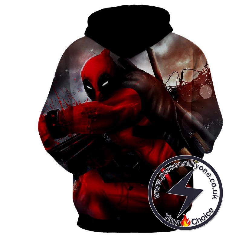 Deadpool Fighting - Deadpool 3D - Hoodies